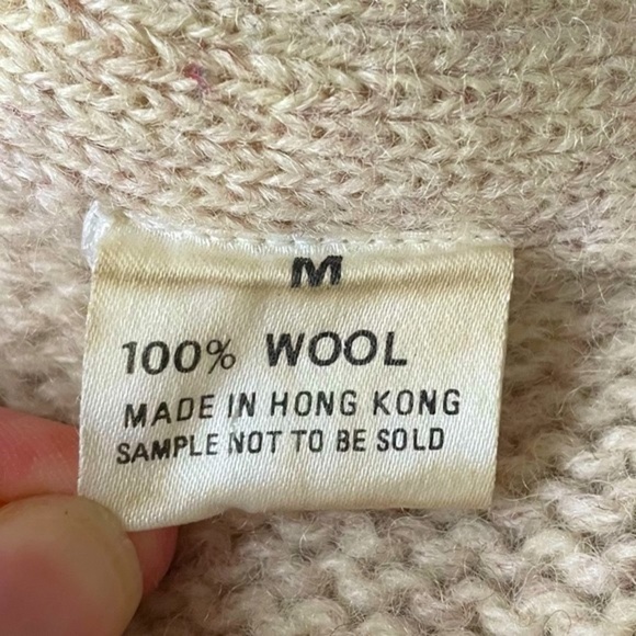 VINTAGE Oversized Wool Knit Downhill Ski Novelty Cardigan Medium - Picture 8 of 8